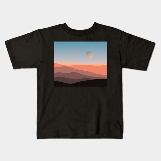 Desert Moon Kids T-Shirt by nelloryn